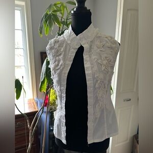 Miss You Couture White Sleeveless Blouse Size 36